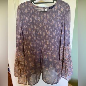 American Eagle Smocked Bell Sleeve Top